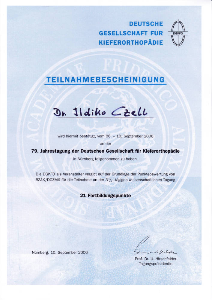 2006 09 06 10 79 Jahrestagung DGKFO IC