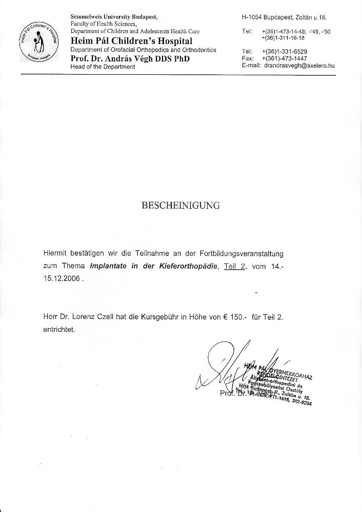 2006 12 14 15 Implantate in der Kieferorthopaedie Kurs 2 LC