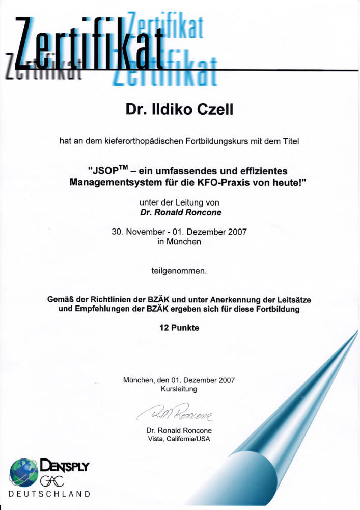2007 11 30 12 01 Managementsystem für die KFO Praxis Roncone IC