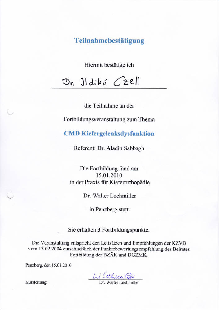 2010 01 15 CMD Kiefergelenksdysfunktion Sabbagh IC