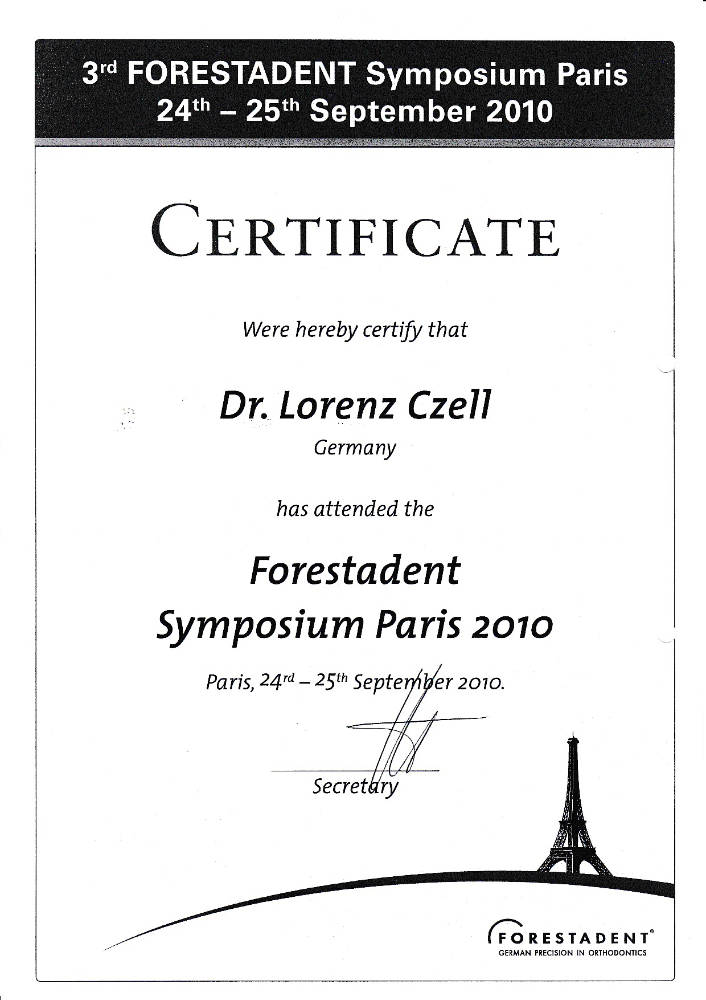 2010 09 24 25 Forestadent Symposium Paris LC