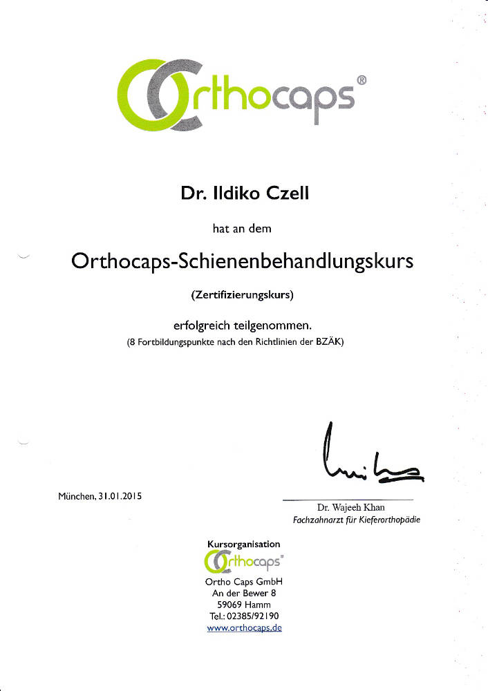 2015 01 31 Orthocaps IC Zertifizierung