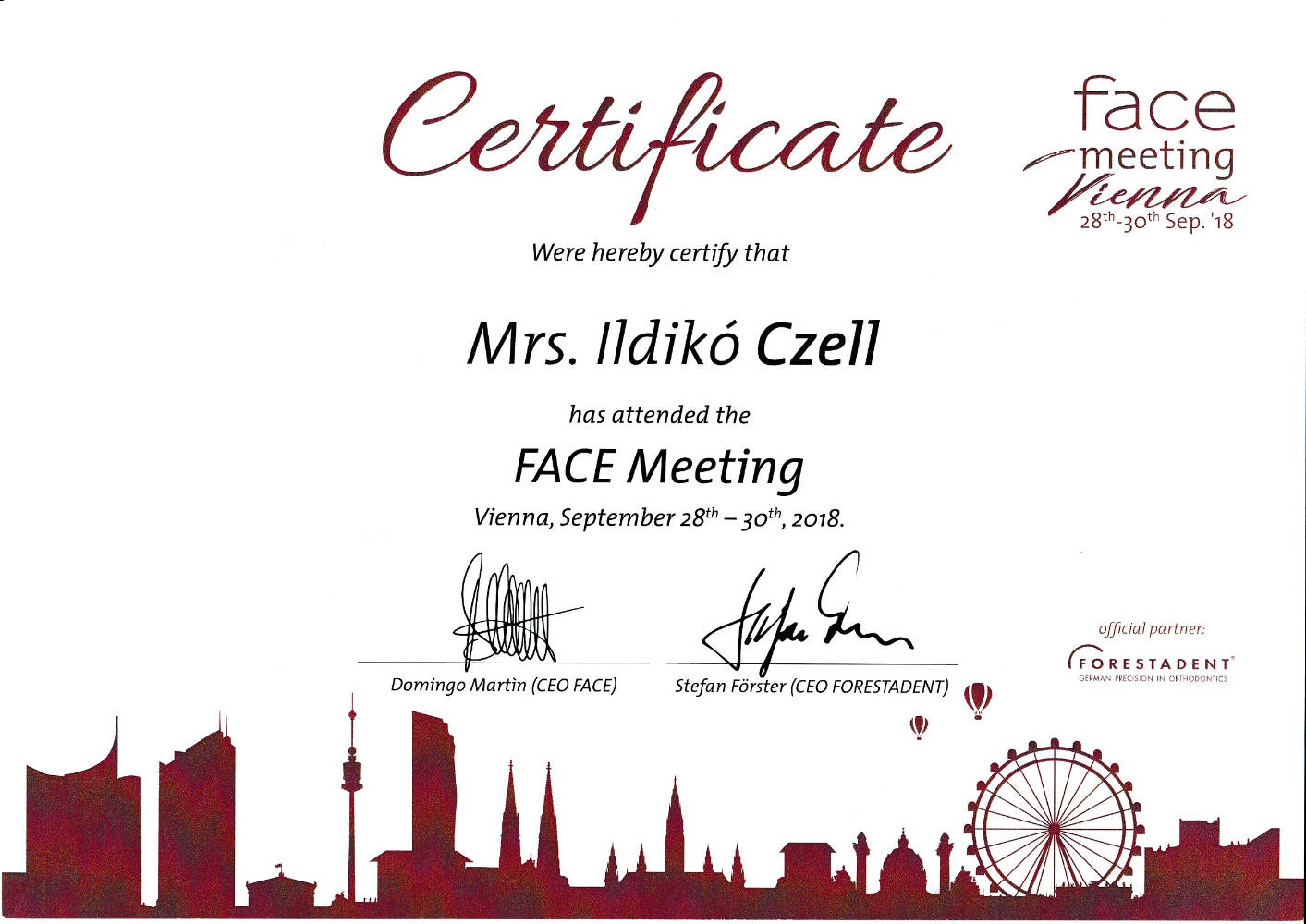 2018 09 28 30 IC FACE Meeting Vienna D Martin