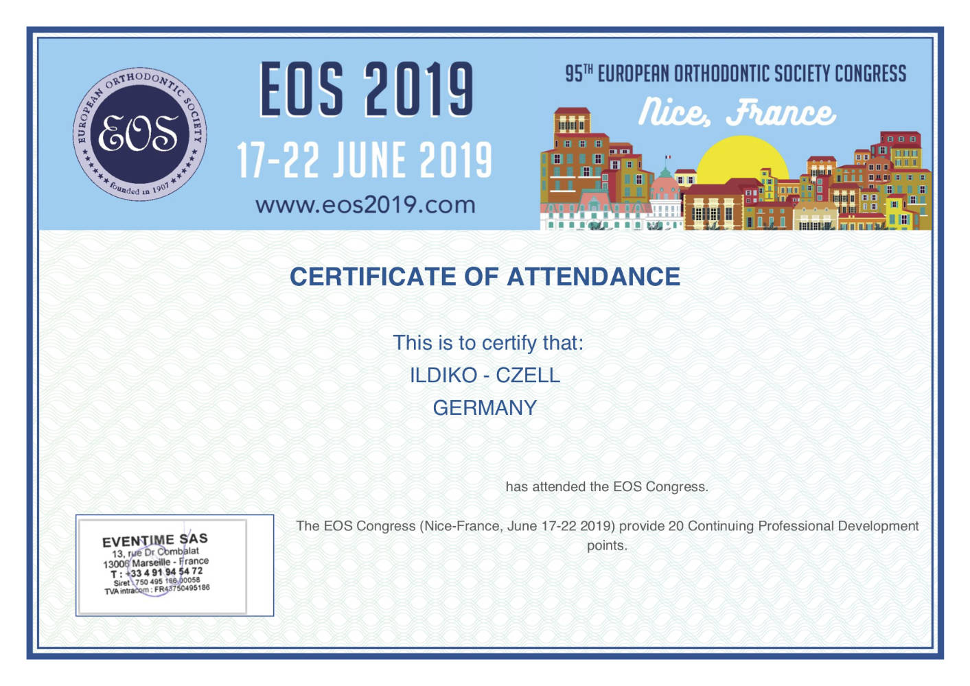 2019 06 17 22 IC 95 Congress of the European Orthodontic Society EOS