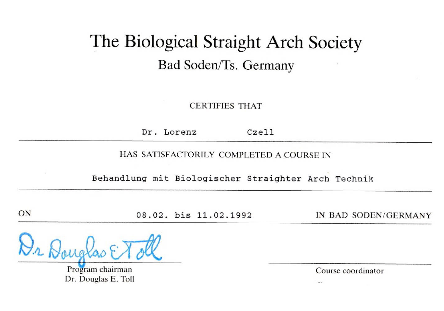 1992 02 08 11  Straighter Arch Technik Douglas Toll