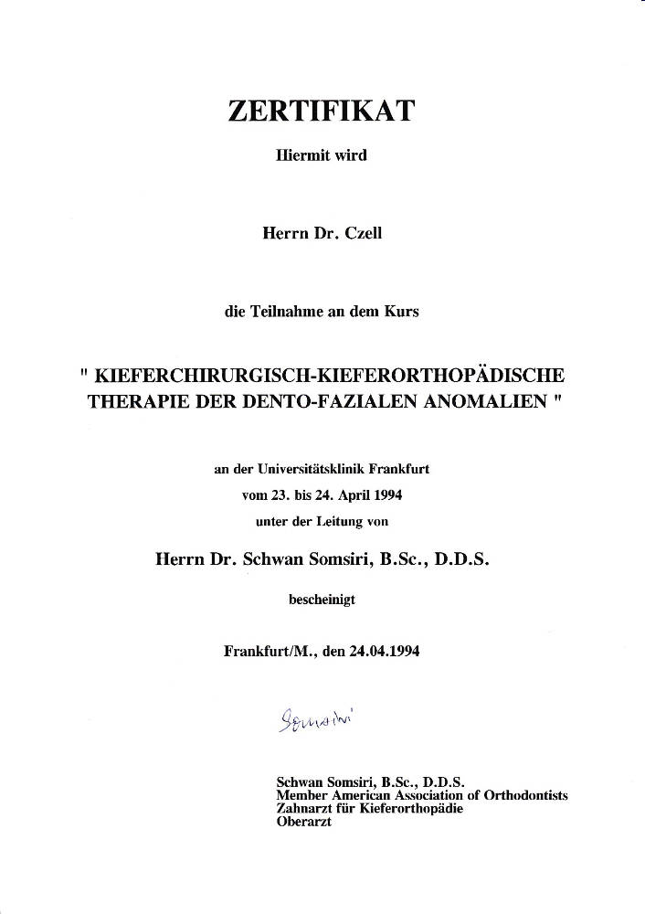 1994 04 23 24 Kieferchirurgisch Kieferorthopaedische Therapie Somsiri LC