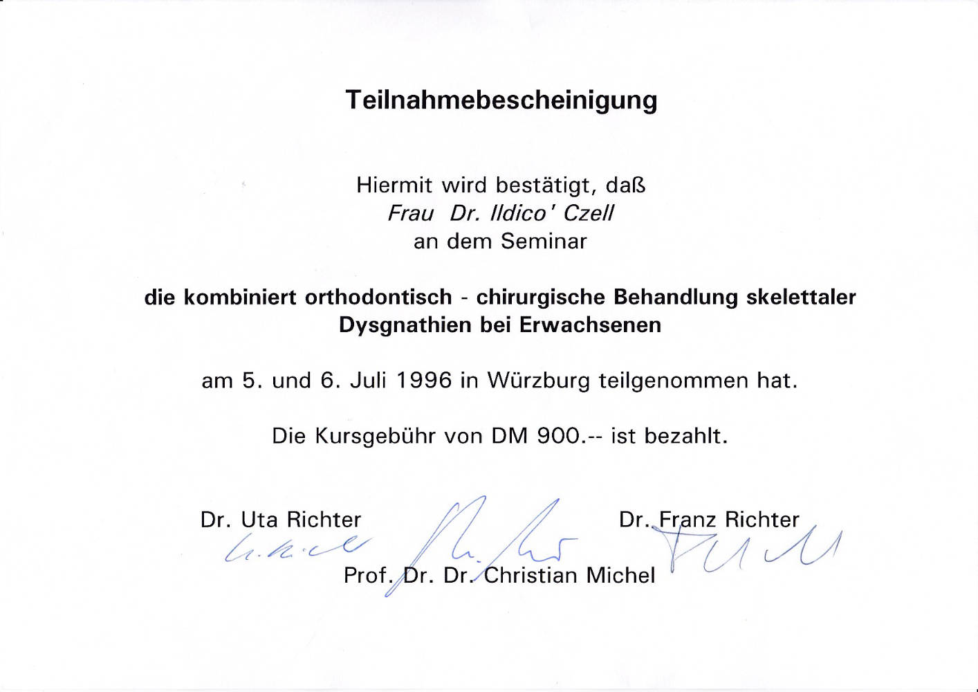 1996 07 05 06 Kombiniert orthodontisch chirurgische Behandlung Richter IC