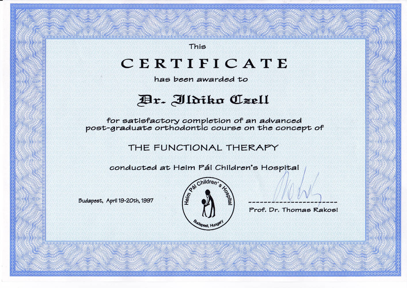 1997 04 19 20 The Functional Therapy