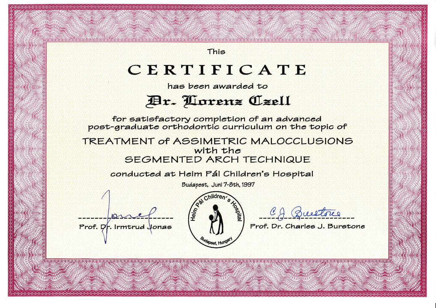 1997 06 07 08 Segmented Arch Technique C Burstone