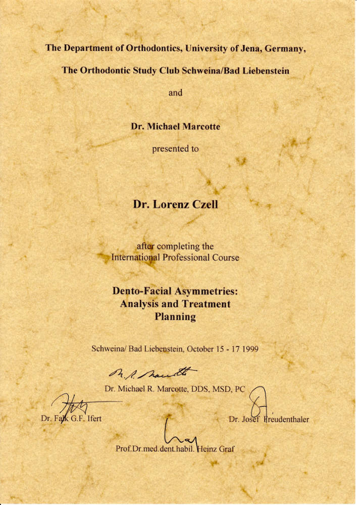1999 10 15 17  Dento Facial Asymmeries Treatment R Marcotte H Graf